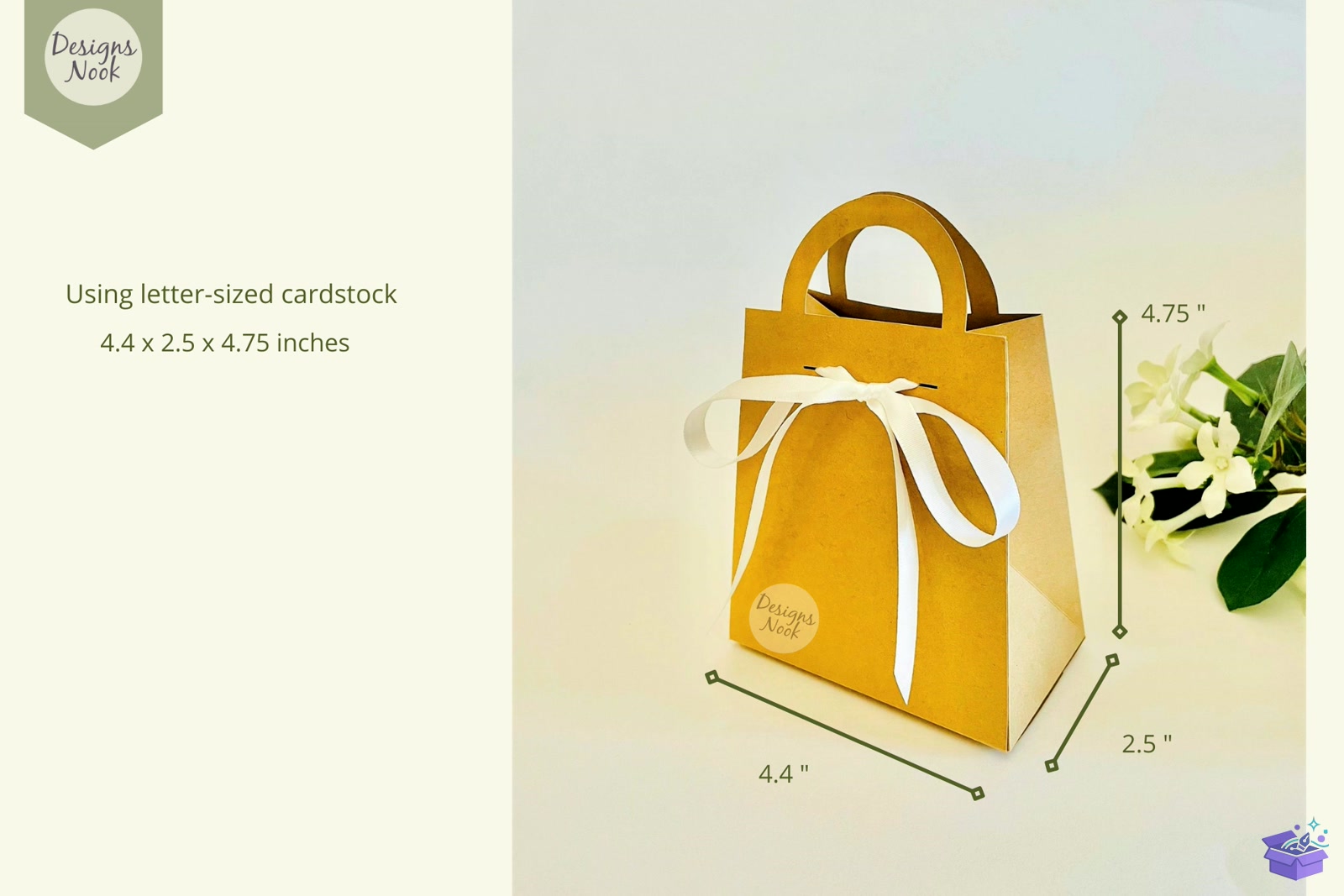 Ribbon Shopping Gift Bag Şablon SVG - 3D Baskı ve Model Dosyası (STL, OBJ, 3MF) - detaylı önizleme 2