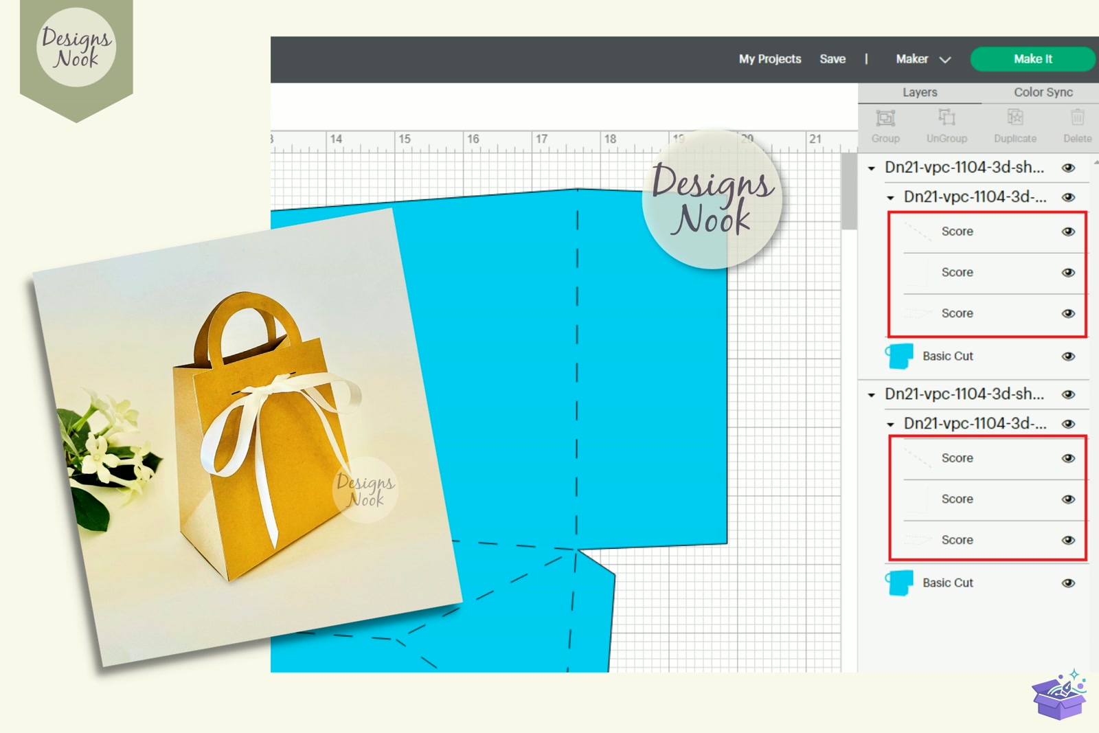 Ribbon Shopping Gift Bag Şablon SVG - 3D Baskı ve Model Dosyası (STL, OBJ, 3MF) - detaylı önizleme 5