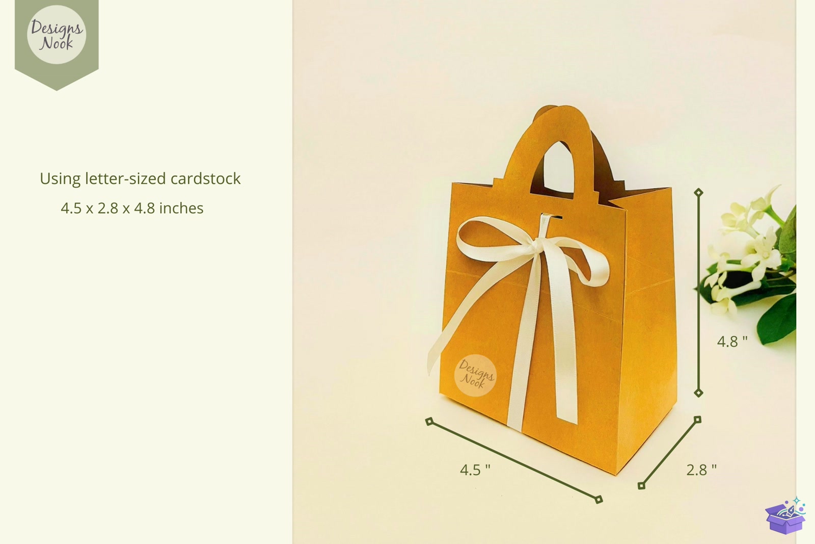 Ribbon Gift Bag Şablon Shopping Bag - 3D Baskı ve Model Dosyası (STL, OBJ, 3MF) - detaylı önizleme 2