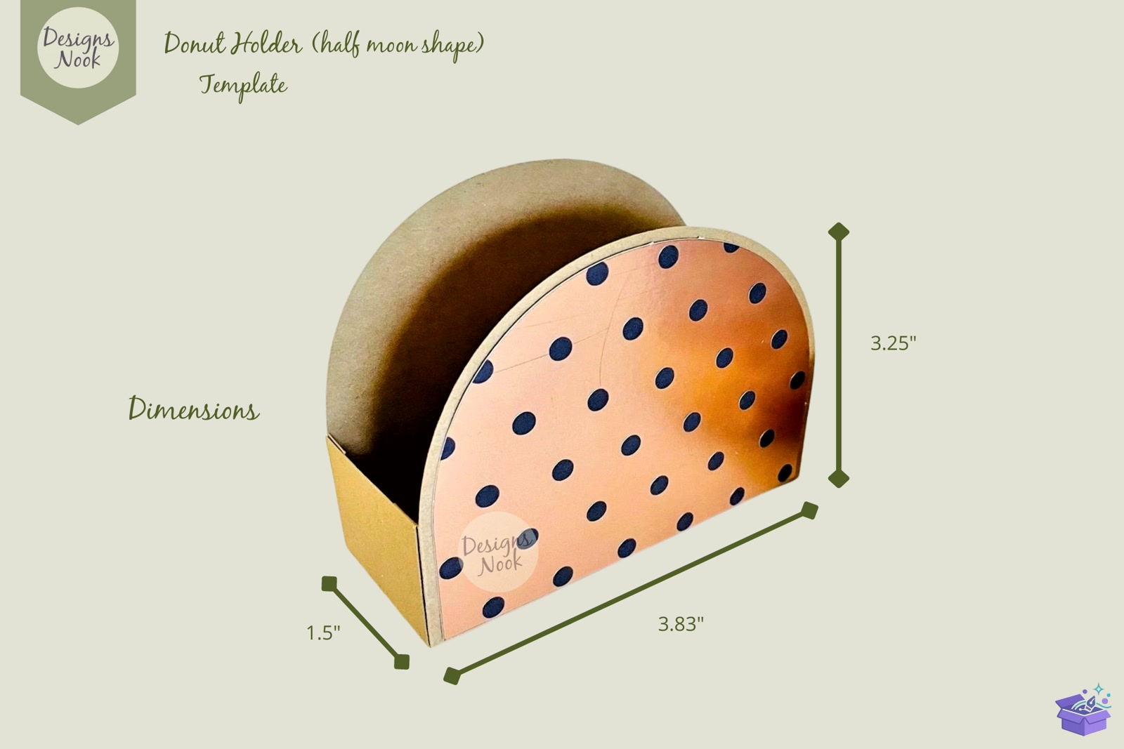 Donut Tutucu Şablon SVG DXF PDF File - 3D Baskı ve Model Dosyası (STL, OBJ, 3MF) - detaylı önizleme 5