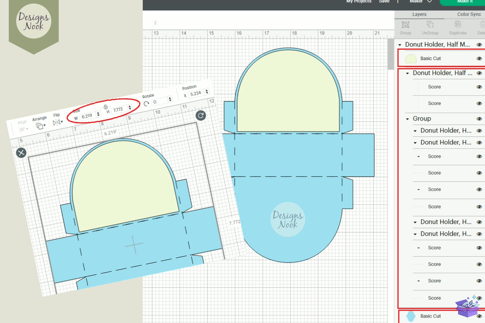 Donut Tutucu Şablon SVG DXF PDF File - 3D Baskı ve Model Dosyası (STL, OBJ, 3MF) - detaylı önizleme 6