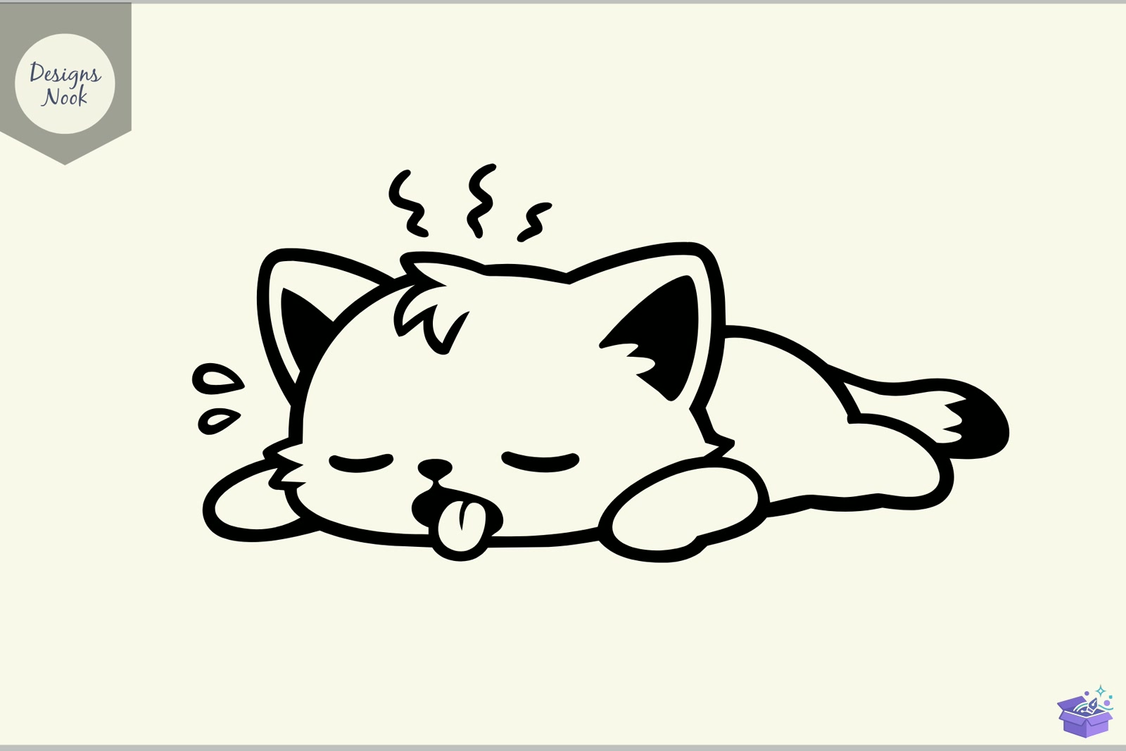 Tired Kedi SVG Funny Exhausted Kitty SVG - 3D Baskı ve Model Dosyası (STL, OBJ, 3MF) - detaylı önizleme 2