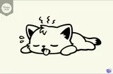"Tired Cat" Yorgun Komik Kedi Tasarımı - El İşi ve Kesim Dosyası (SVG, PNG) - detaylı önizleme 2