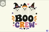 "Boo Crew" Sevimli Hayalet Cadılar Bayramı Tasarımı - El İşi ve Kesim Dosyası (SVG) - detaylı önizleme 1