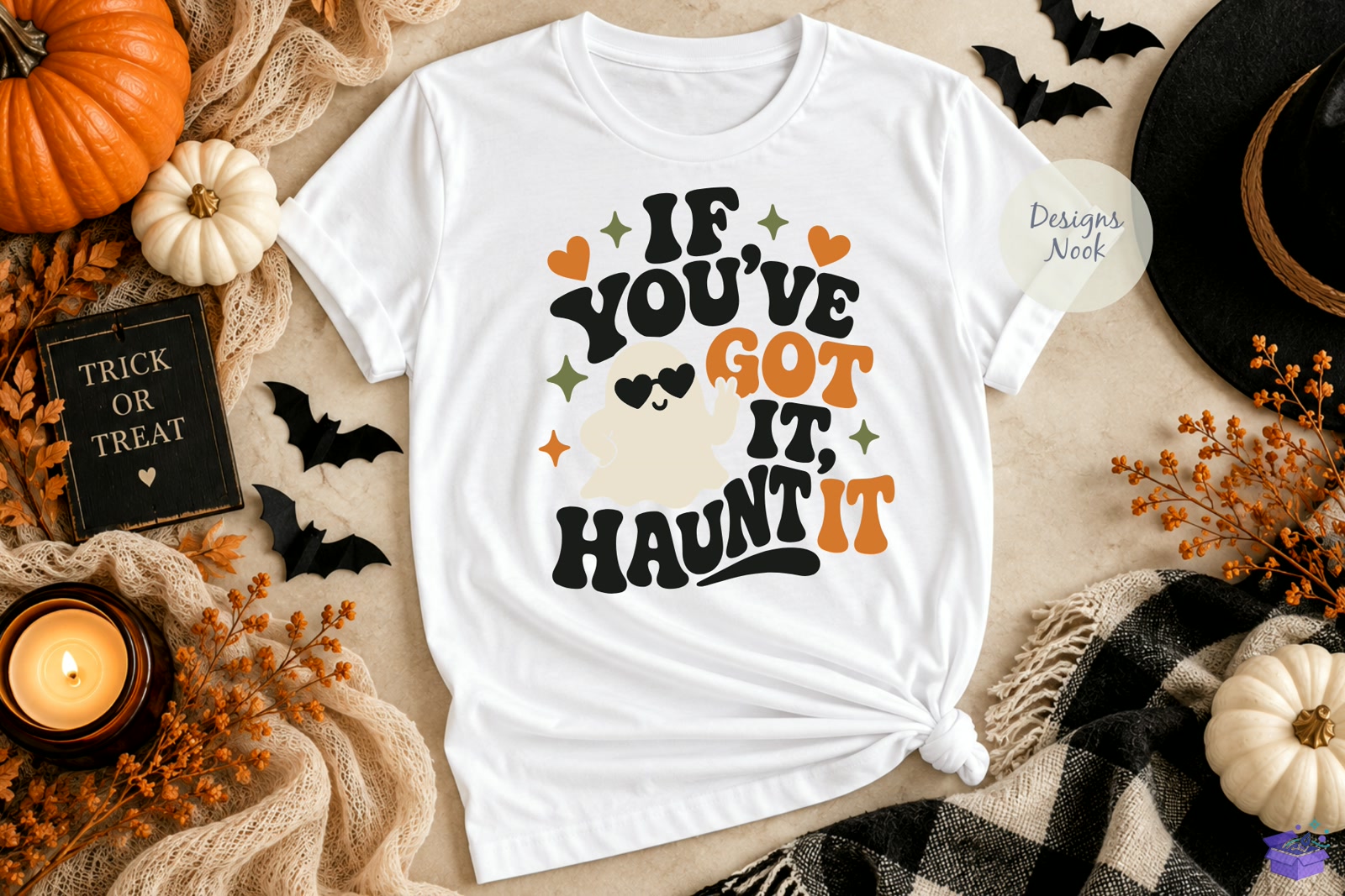 Hey Boo You’ve Got It Haunted Cadılar Bayramı - 3D Baskı ve Model Dosyası (STL, OBJ, 3MF) - detaylı önizleme 3