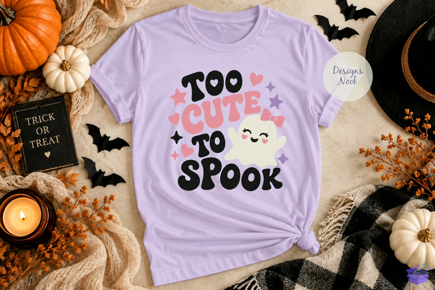 Too Cute To Spook SVG Cute Ghost SVG K - 3D Baskı ve Model Dosyası (STL, OBJ, 3MF) - detaylı önizleme 2