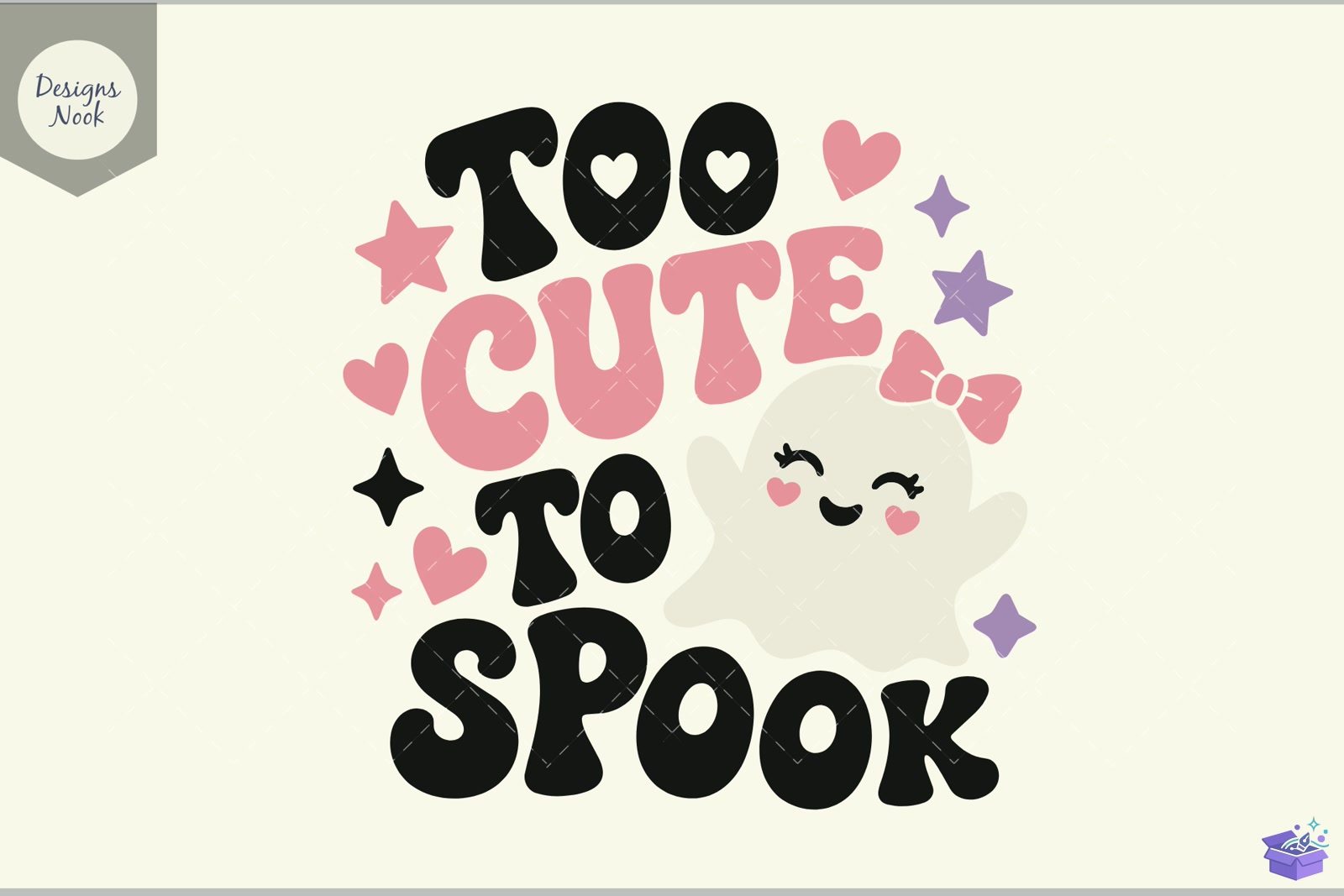 Too Cute To Spook SVG Cute Ghost SVG K - 3D Baskı ve Model Dosyası (STL, OBJ, 3MF) - detaylı önizleme 3