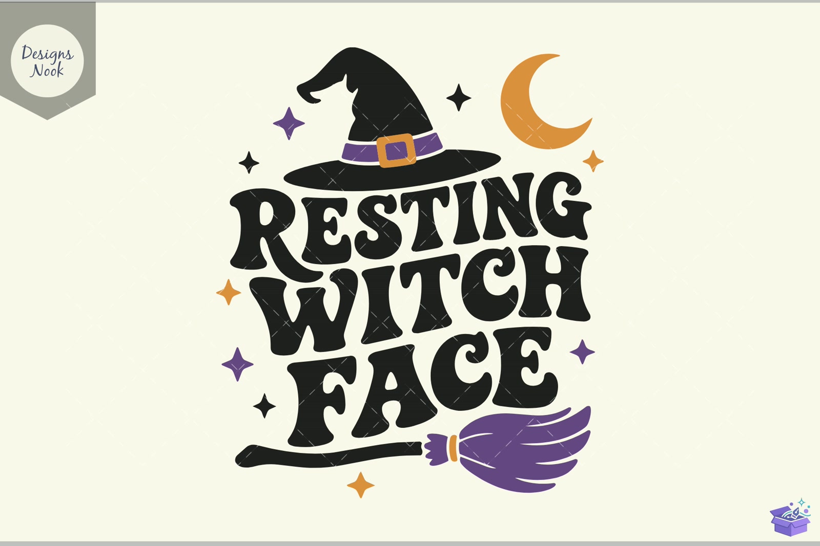 Resting Witch Face SVG Funny Cadılar Bayramı - 3D Baskı ve Model Dosyası (STL, OBJ, 3MF) - detaylı önizleme 3