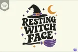 "Resting Witch Face" Komik Cadılar Bayramı Tasarımı - El İşi ve Kesim Dosyası (SVG) - detaylı önizleme 3