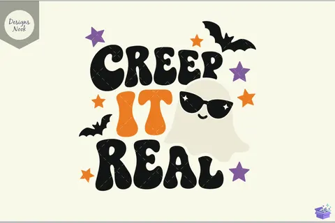 Creep It Real SVG Cute Ghost SVG Funny - 3D Baskı ve Model Dosyası (STL, OBJ, 3MF) - Origami ( Kağıt Sanatı ) İndir (STL, OBJ, 3MF)