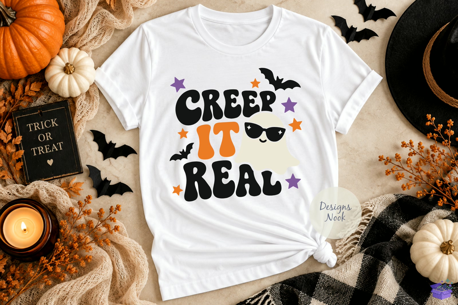 Creep It Real SVG Cute Ghost SVG Funny - 3D Baskı ve Model Dosyası (STL, OBJ, 3MF) - detaylı önizleme 2