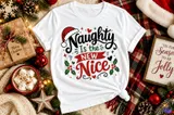 "Naughty Is The New Nice" Komik Yılbaşı Tasarımı - El İşi ve Kesim Dosyası (SVG) - detaylı önizleme 2