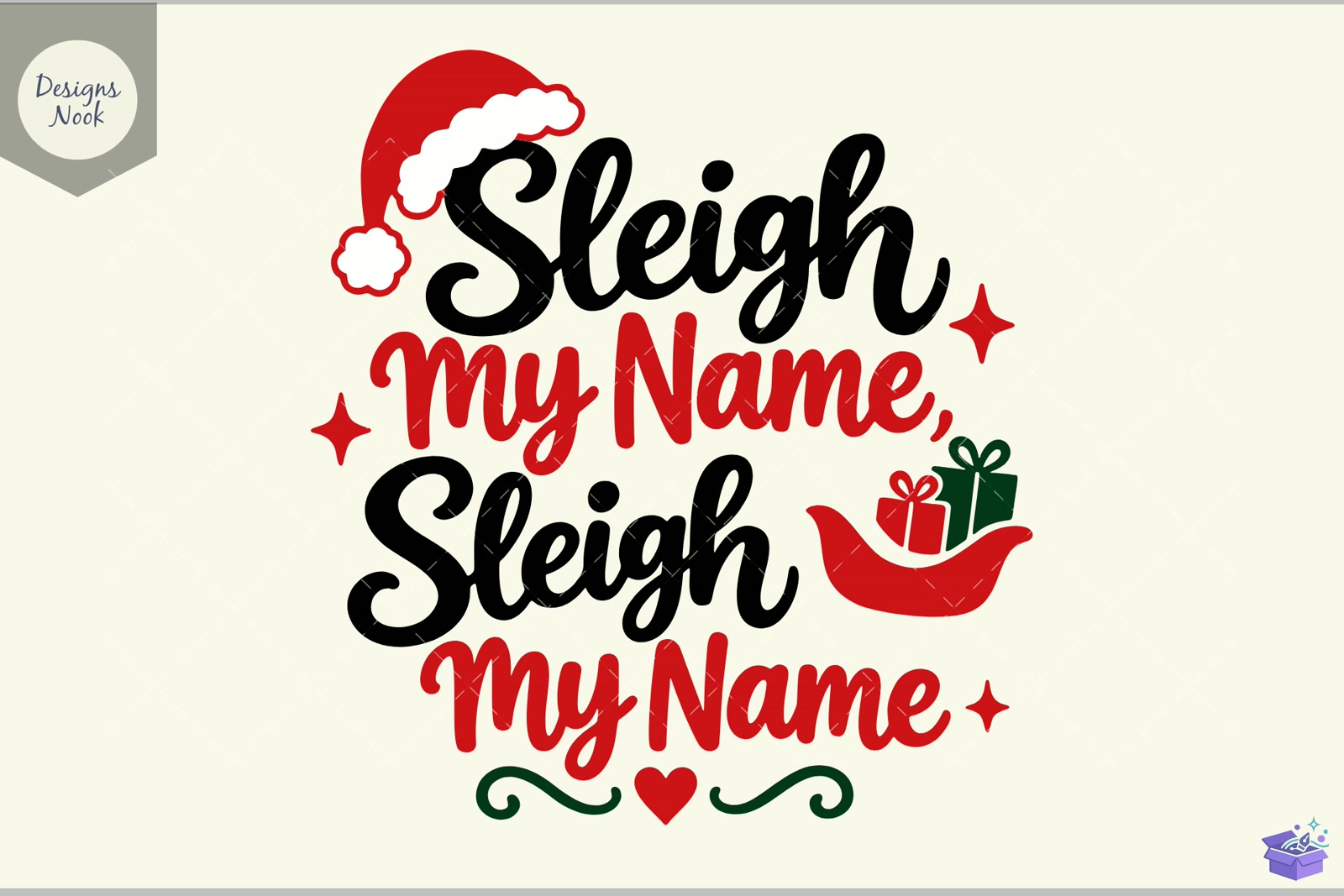 Sleigh My Name Funny Yılbaşı Quote - 3D Baskı ve Model Dosyası (STL, OBJ, 3MF) - detaylı önizleme 3