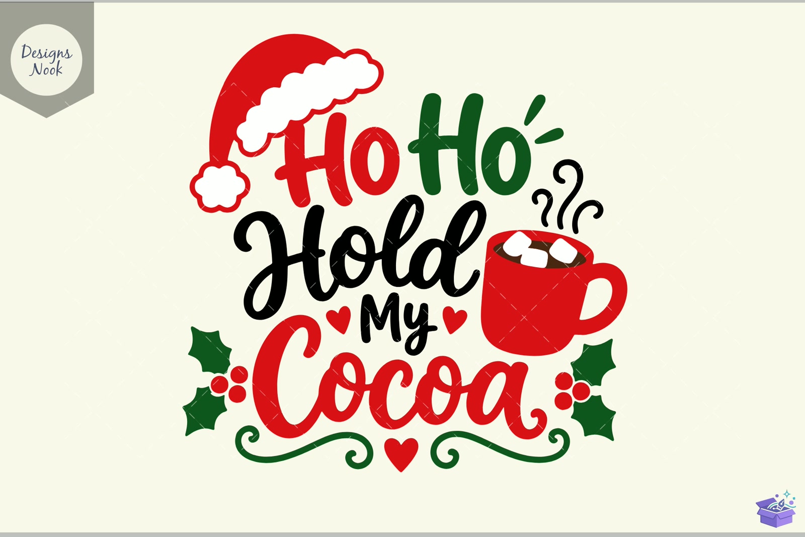 Ho Ho Hold My Cocoa SVG Funny Yılbaşı - 3D Baskı ve Model Dosyası (STL, OBJ, 3MF) - detaylı önizleme 2