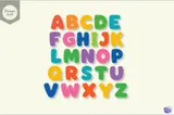 Renkli ABC Alfabe Harfleri (Model 5) - El İşi ve Kesim Dosyası (SVG, DXF, EPS, PNG) - detaylı önizleme 1