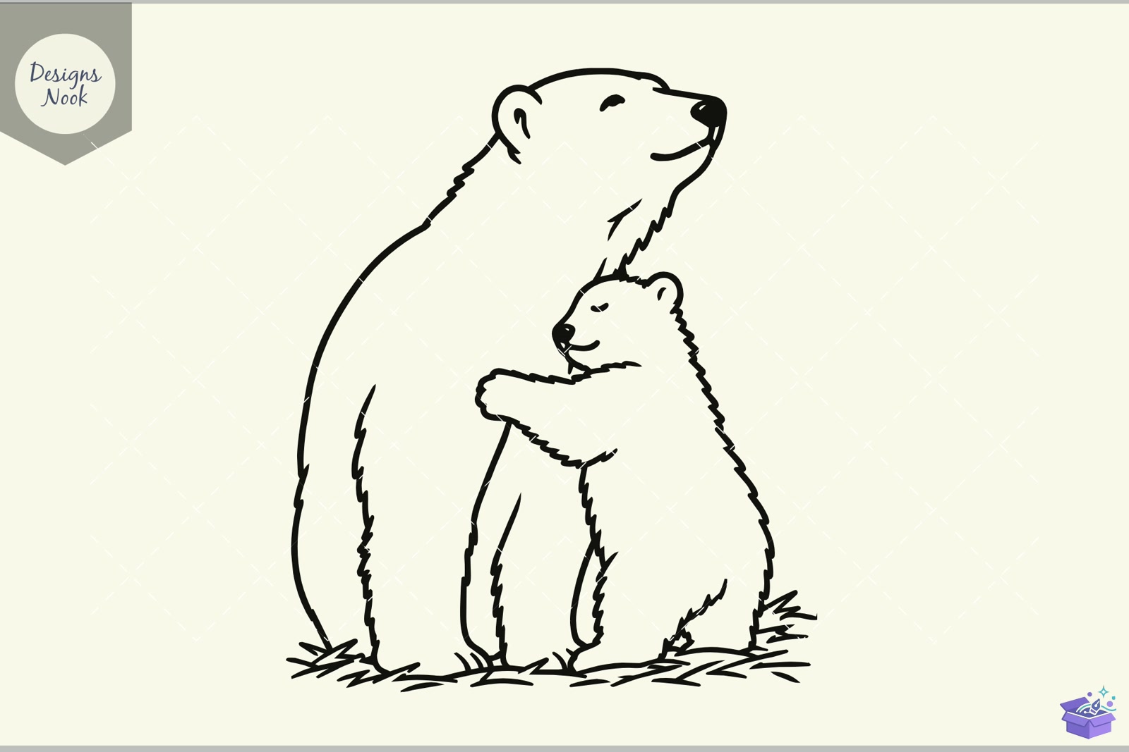 Mama Bear And Cub Svg Bear Hug SVG - 3D Baskı ve Model Dosyası (STL, OBJ, 3MF) - Origami ( Kağıt Sanatı ) İndir (STL, OBJ, 3MF)
