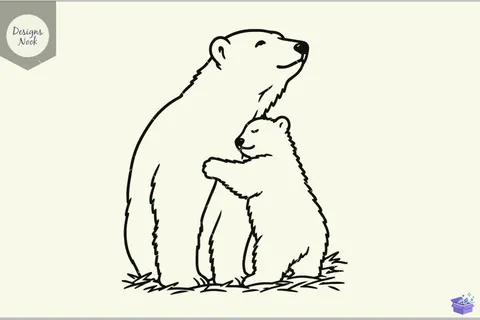 Mama Bear And Cub Svg Bear Hug SVG - 3D Baskı ve Model Dosyası (STL, OBJ, 3MF) - Origami ( Kağıt Sanatı ) İndir (STL, OBJ, 3MF)