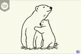 "Mama Bear" Anne Ayı ve Yavrusu - El İşi ve Kesim Dosyası (SVG) - detaylı önizleme 2