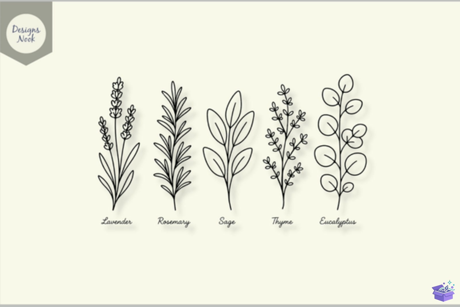 Botanical Herb Lavender Sage Rosemary - 3D Baskı ve Model Dosyası (STL, OBJ, 3MF) - Origami ( Kağıt Sanatı ) İndir (STL, OBJ, 3MF)