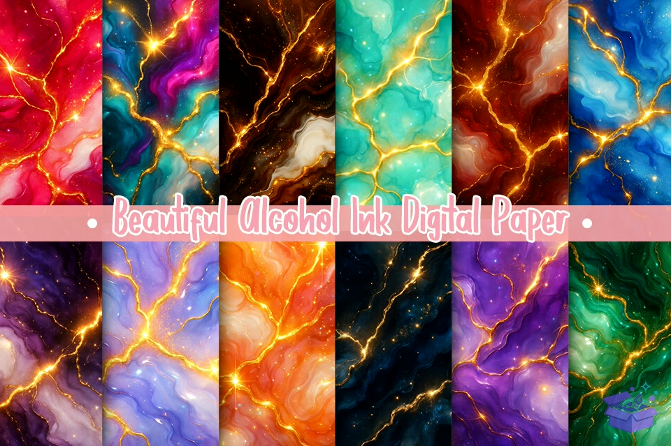Alcohol Ink Digital Paper - DTF & Süblimasyon Baskı Tasarımı (SVG, DXF, EPS, PNG) - detaylı önizleme 4