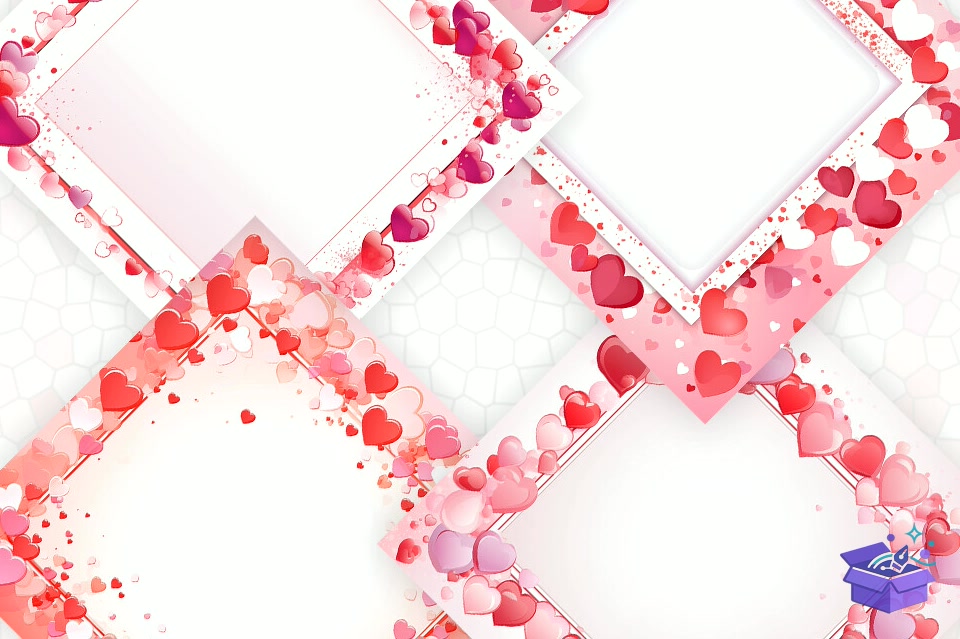 Valentines Day Backgrounds - Lazer Kesim ve Çizim Dosyası (SVG, DXF, EPS, PNG) - detaylı önizleme 2