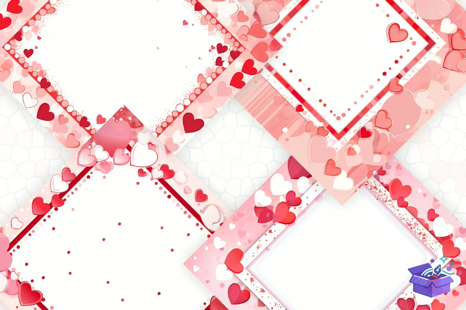 Valentines Day Backgrounds - Lazer Kesim ve Çizim Dosyası (SVG, DXF, EPS, PNG) - detaylı önizleme 3