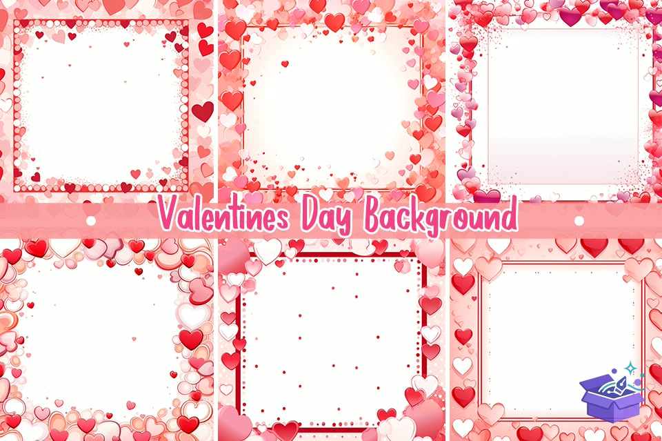 Valentines Day Backgrounds - Lazer Kesim ve Çizim Dosyası (SVG, DXF, EPS, PNG) - detaylı önizleme 4