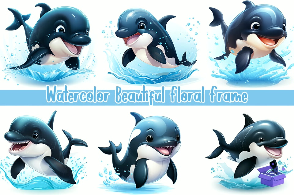 Cute Baby Whale Background - Lazer Kesim ve Çizim Dosyası (SVG, DXF, EPS, PNG) - Dokular, Desenler & Arka Planlar İndir (DXF, SVG, EPS)