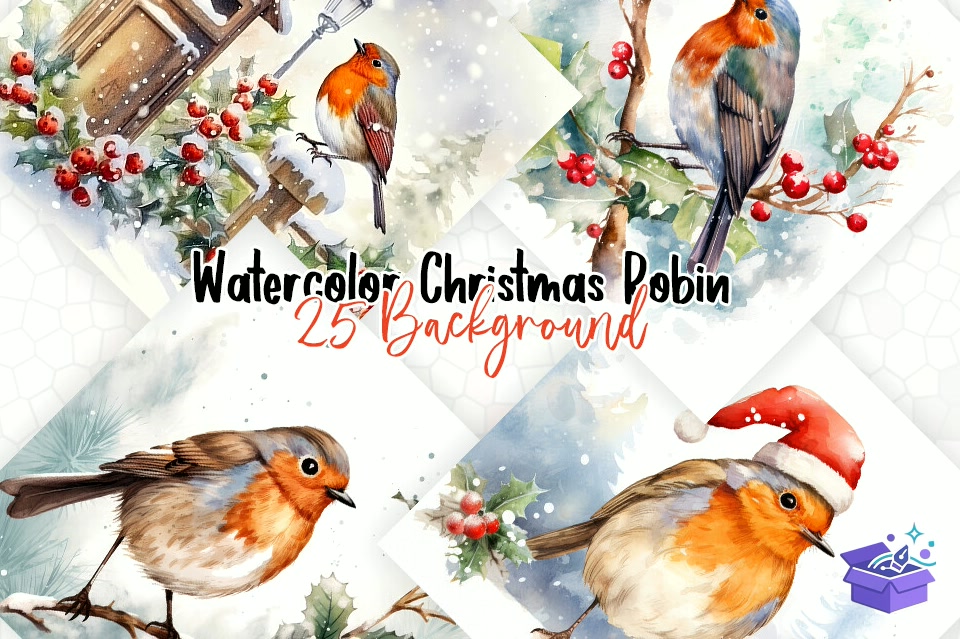 Watercolor Yılbaşı Background - Lazer Kesim ve Çizim Dosyası (SVG, DXF, EPS, PNG) - detaylı önizleme 3