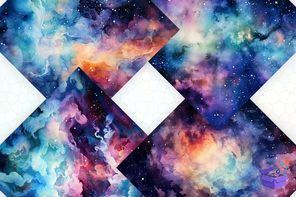 Watercolor Galaxy Background - Lazer Kesim ve Çizim Dosyası (SVG, DXF, EPS, PNG) - detaylı önizleme 2