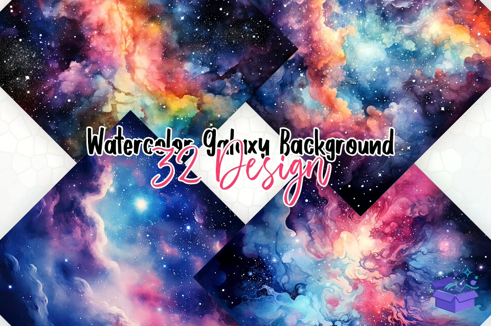 Watercolor Galaxy Background - Lazer Kesim ve Çizim Dosyası (SVG, DXF, EPS, PNG) - detaylı önizleme 4