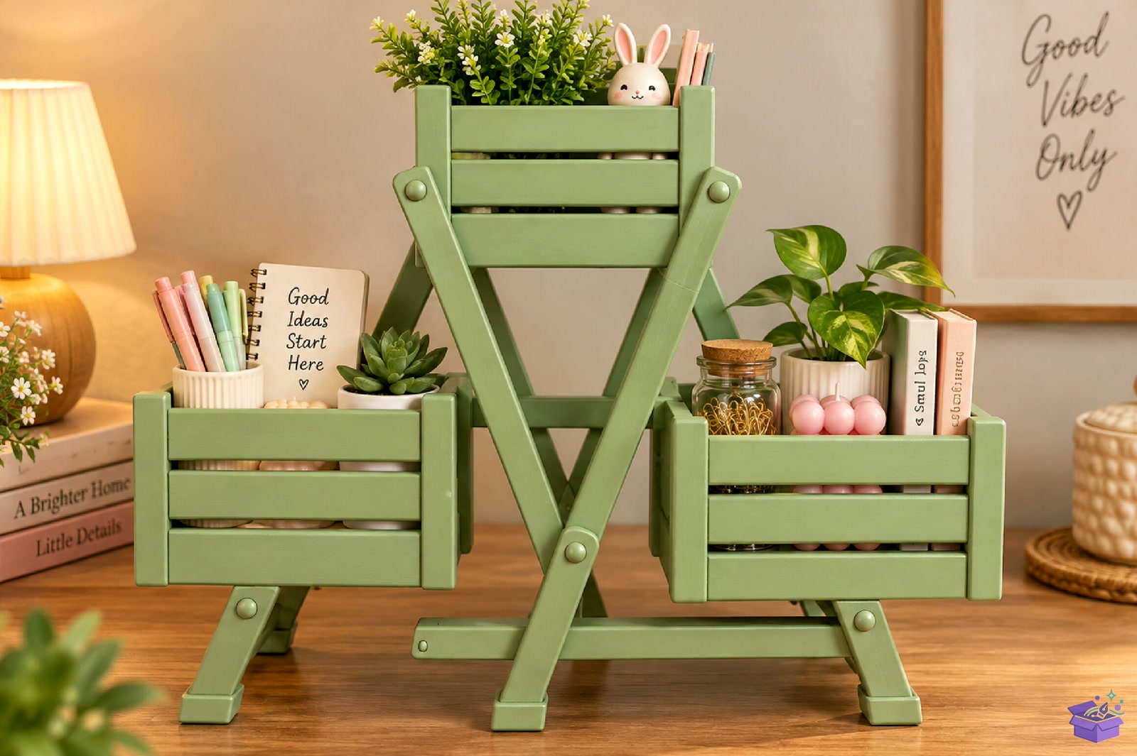 3 Tier Folding Plant Stand 3D STL - 3D Baskı ve Model Dosyası (STL, OBJ, 3MF)