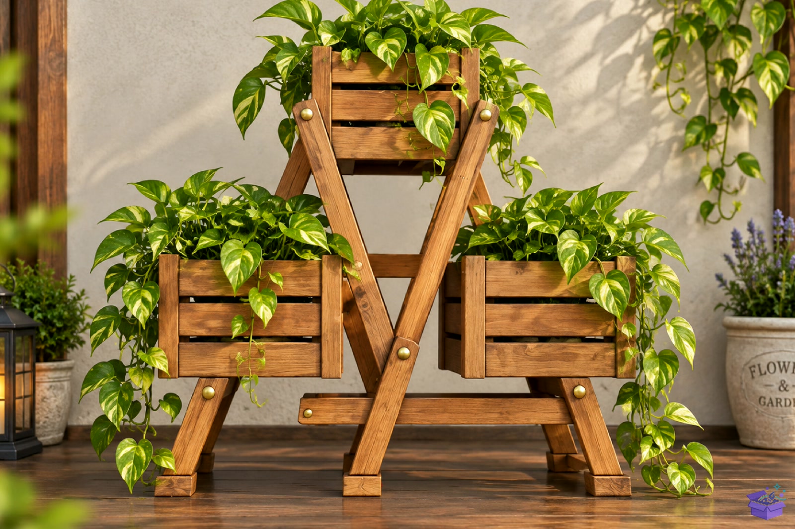3 Tier Folding Plant Stand 3D STL - 3D Baskı ve Model Dosyası (STL, OBJ, 3MF) - detaylı önizleme 2