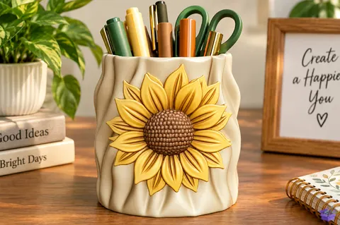 Sunflower Succulent Saksı Tasarımı STL File - 3D Baskı ve Model Dosyası (STL, OBJ, 3MF) - 3D Baskı  İndir (STL, OBJ, 3MF)