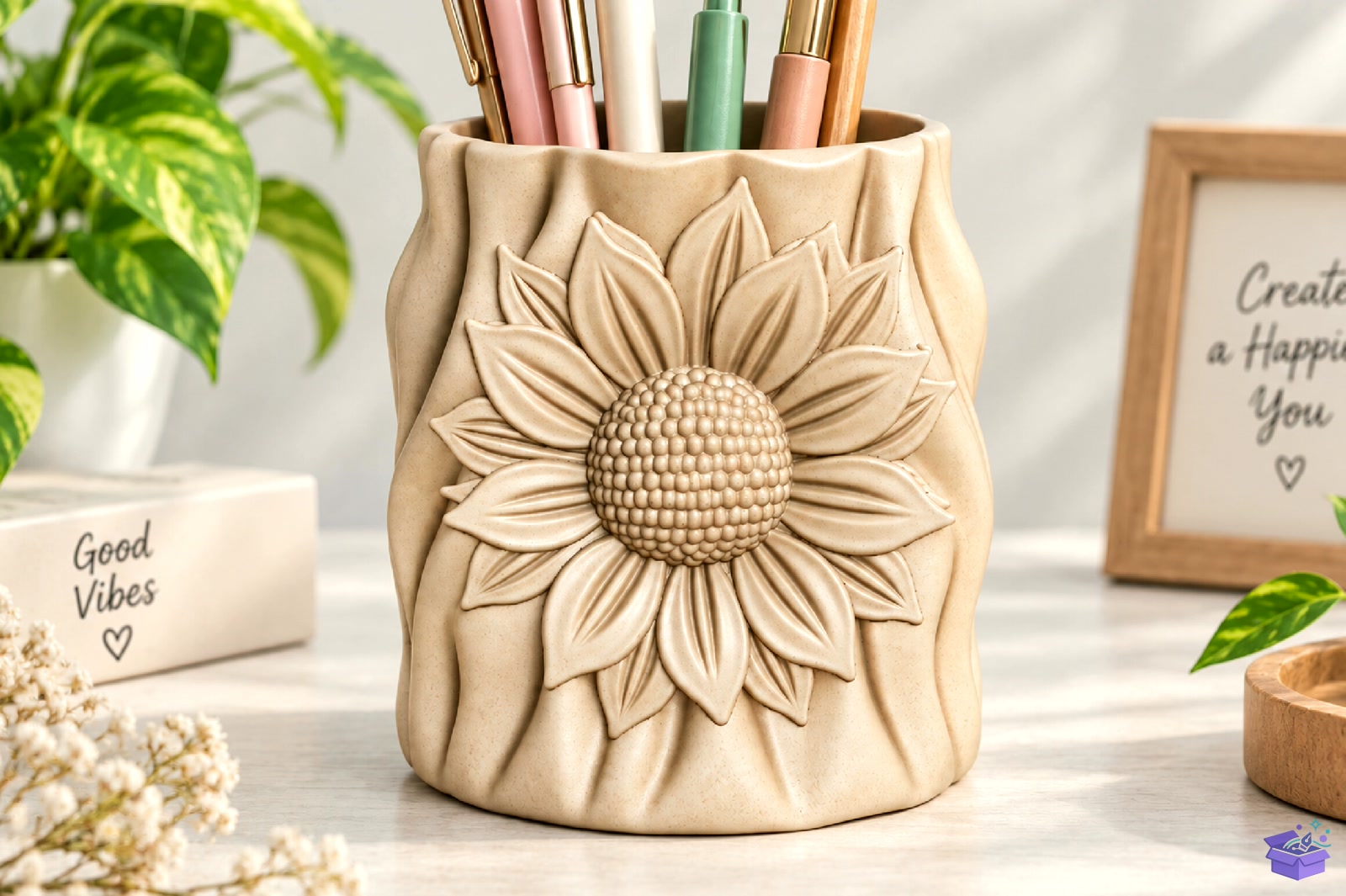 Sunflower Succulent Saksı Tasarımı STL File - 3D Baskı ve Model Dosyası (STL, OBJ, 3MF) - detaylı önizleme 2