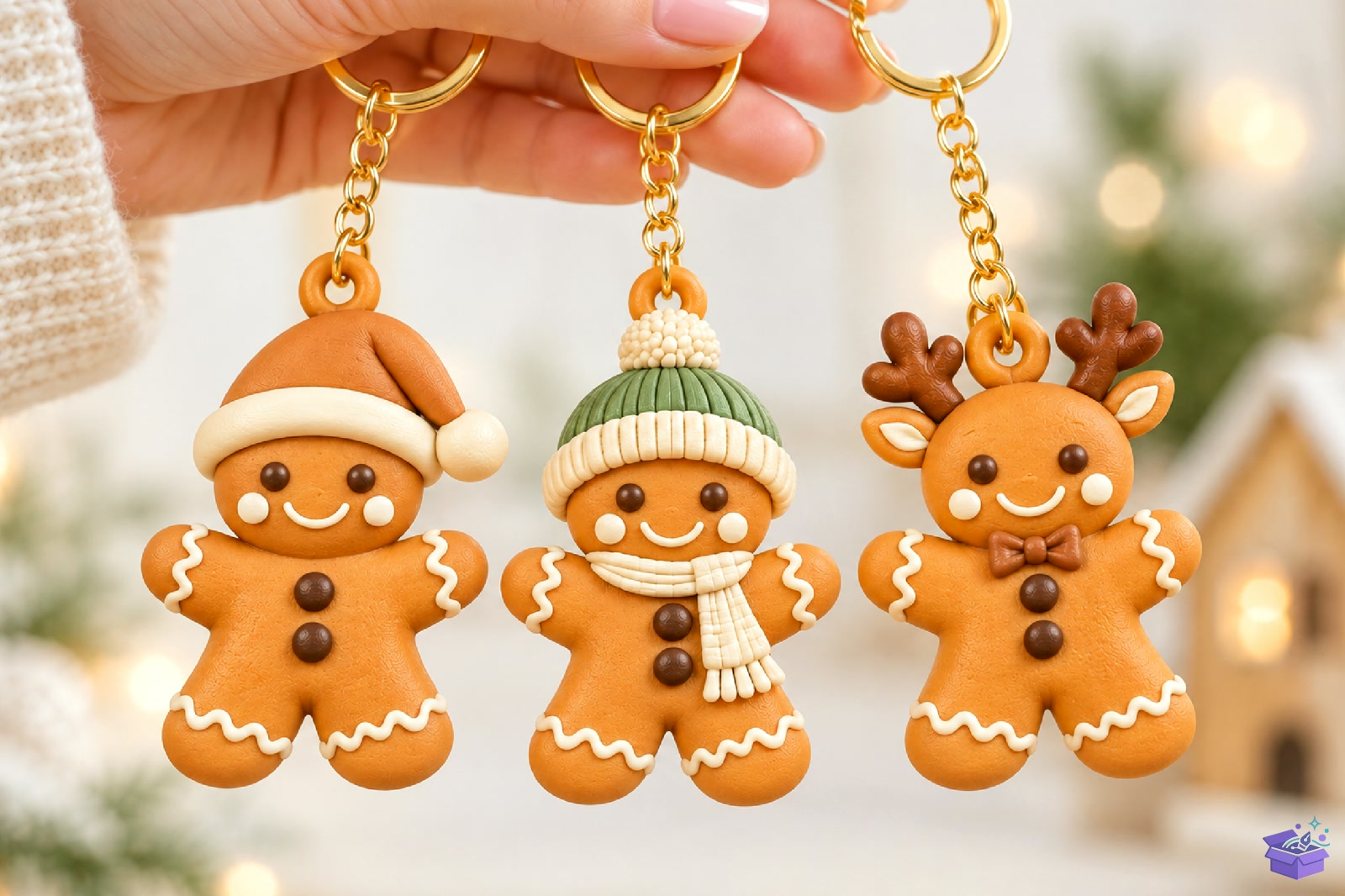 3D Baskı Yılbaşı Gingerbread Anahtarlık - 3D Baskı ve Model Dosyası (STL, OBJ, 3MF)