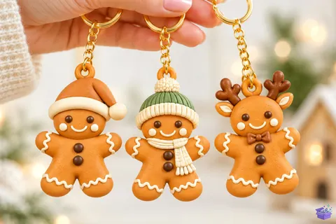 3D Baskı Yılbaşı Gingerbread Anahtarlık - 3D Baskı ve Model Dosyası (STL, OBJ, 3MF) - 3D Baskı  İndir (STL, OBJ, 3MF)