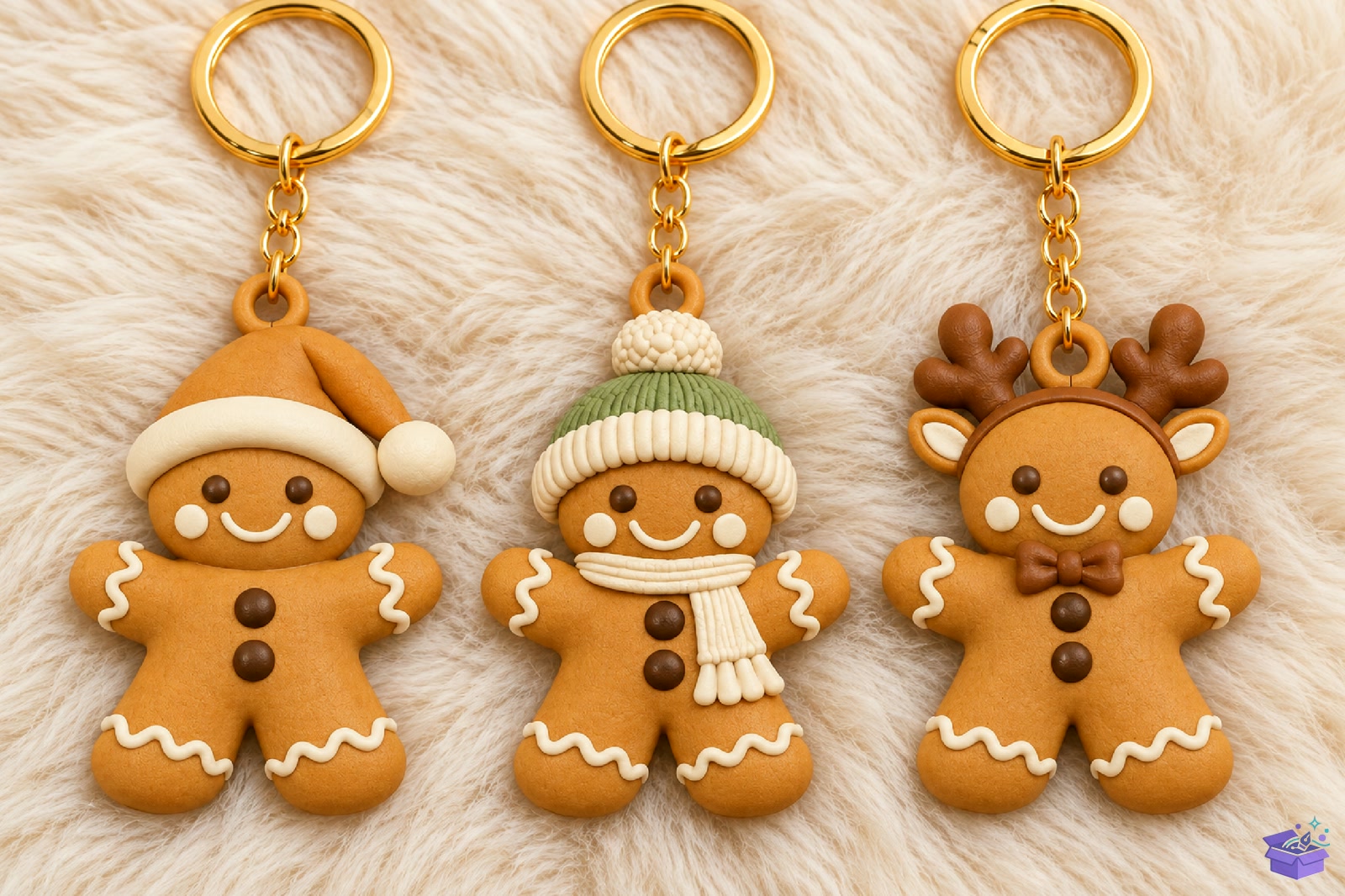 3D Baskı Yılbaşı Gingerbread Anahtarlık - 3D Baskı ve Model Dosyası (STL, OBJ, 3MF) - detaylı önizleme 2