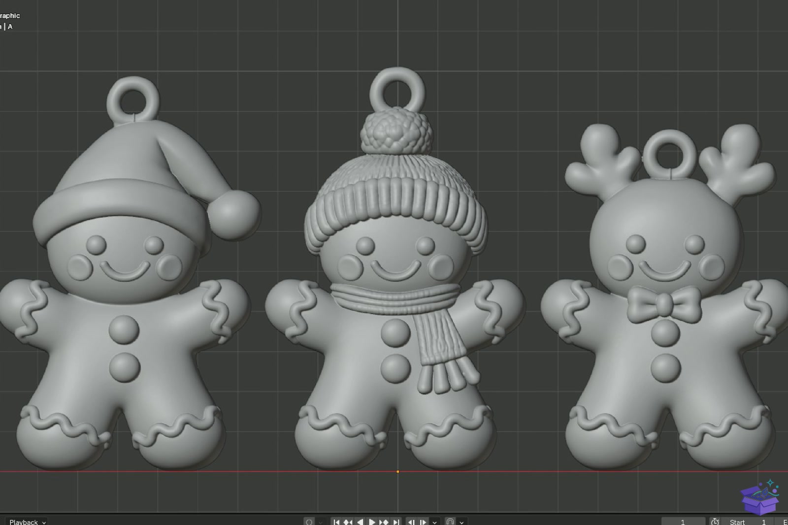 3D Baskı Yılbaşı Gingerbread Anahtarlık - 3D Baskı ve Model Dosyası (STL, OBJ, 3MF) - detaylı önizleme 5