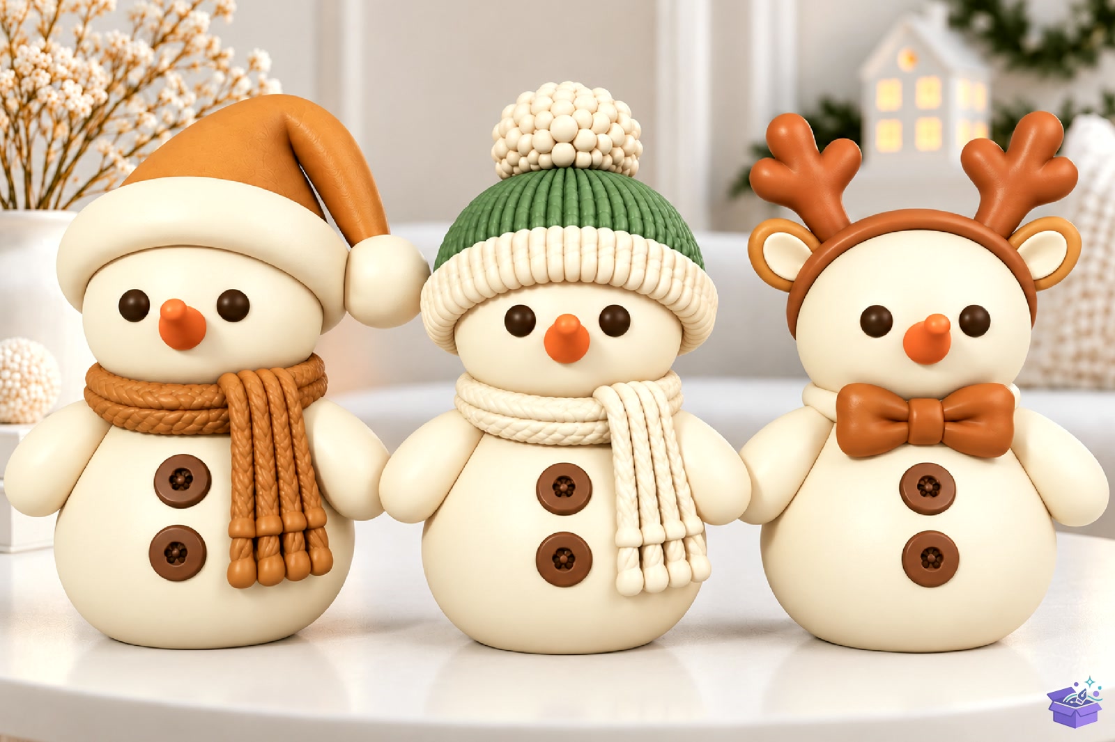 3D Baskı Yılbaşı Snowman Trio STL File - 3D Baskı ve Model Dosyası (STL, OBJ, 3MF)