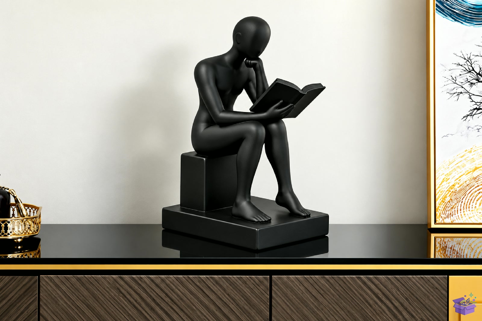 3D Baskı Reading Man Sculpture STL - 3D Baskı ve Model Dosyası (STL, OBJ, 3MF) - detaylı önizleme 3