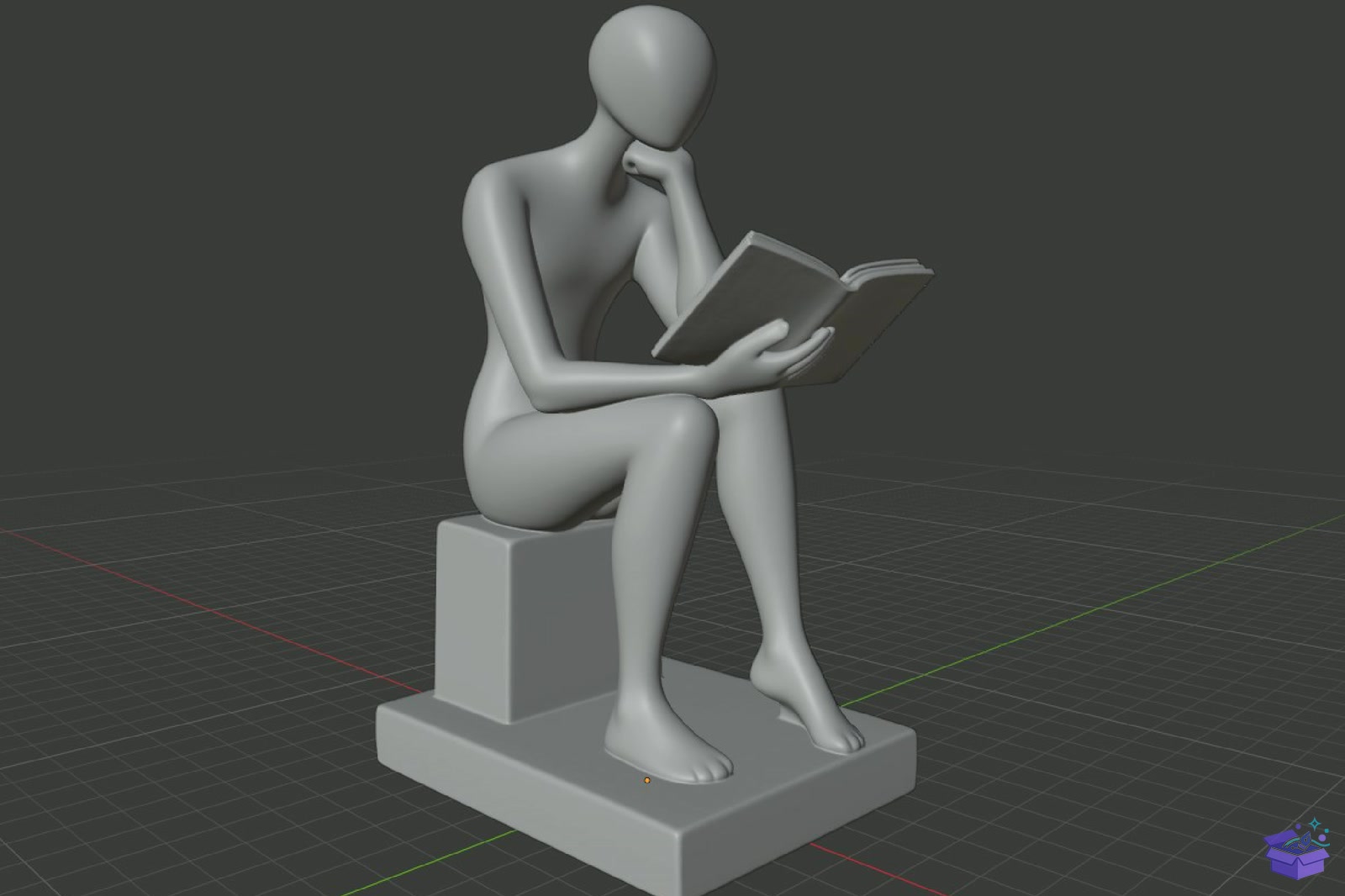 3D Baskı Reading Man Sculpture STL - 3D Baskı ve Model Dosyası (STL, OBJ, 3MF) - detaylı önizleme 5