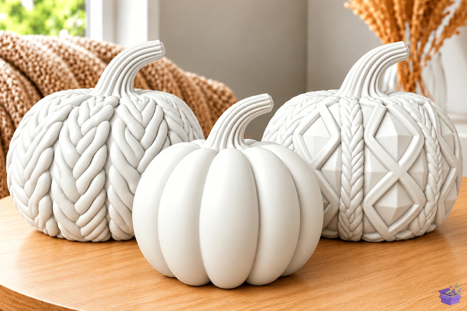 Cable Knit Pumpkin STL File - 3D Baskı ve Model Dosyası (STL, OBJ, 3MF) - detaylı önizleme 3