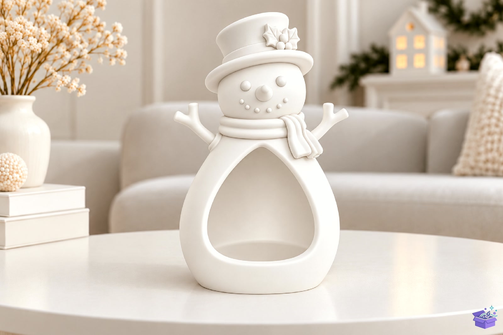 STL 3D Baskı Snowman Mumluk - 3D Baskı ve Model Dosyası (STL, OBJ, 3MF) - detaylı önizleme 2
