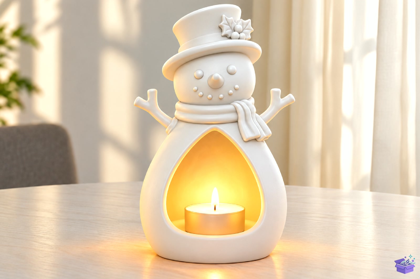 STL 3D Baskı Snowman Mumluk - 3D Baskı ve Model Dosyası (STL, OBJ, 3MF) - detaylı önizleme 3