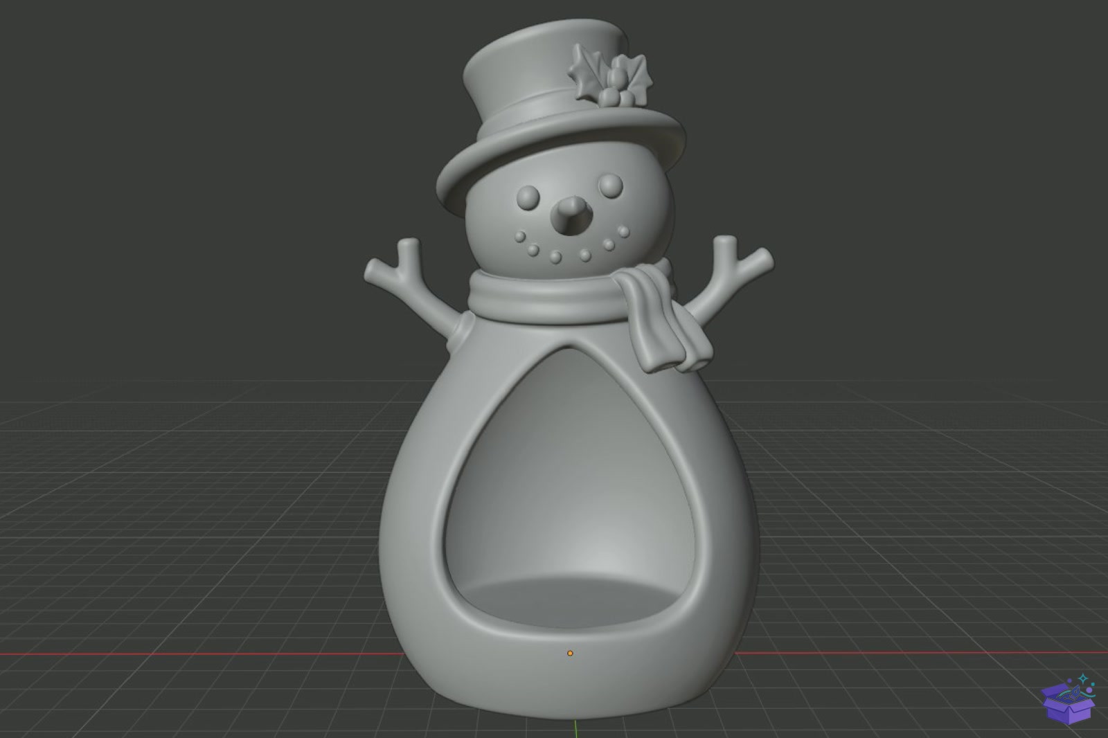 STL 3D Baskı Snowman Mumluk - 3D Baskı ve Model Dosyası (STL, OBJ, 3MF) - detaylı önizleme 5