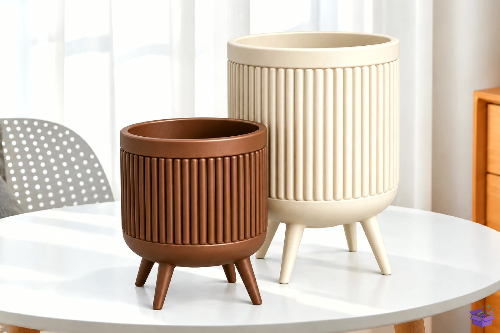 Ribbed Saksı Tasarımı STL 3D Baskı - 3D Baskı ve Model Dosyası (STL, OBJ, 3MF) - detaylı önizleme 3