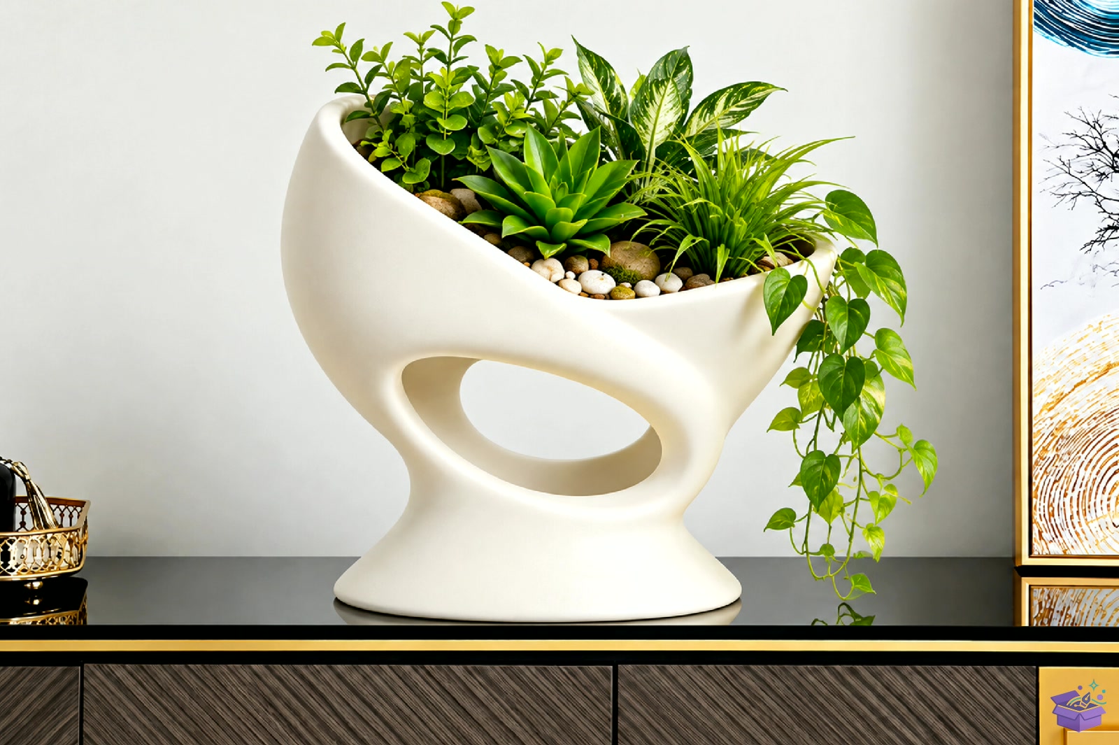 Modern Sculptural Saksı Tasarımı STL 3D Baskı - 3D Baskı ve Model Dosyası (STL, OBJ, 3MF) - detaylı önizleme 6