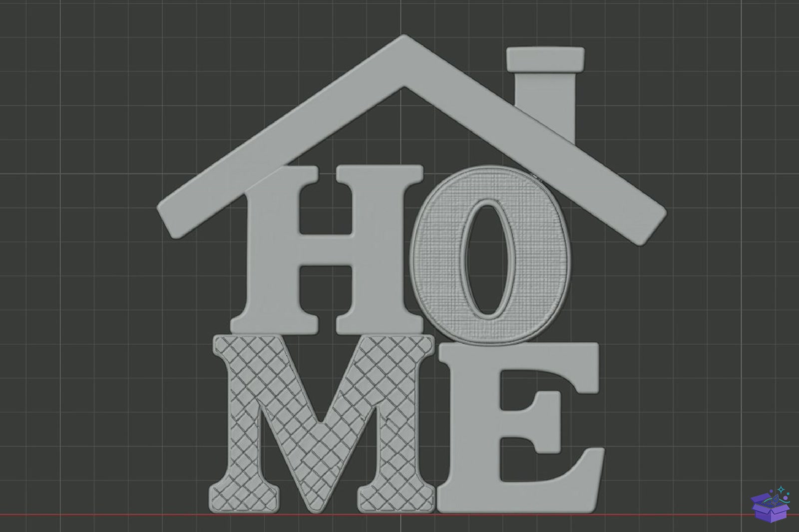 HOME Letter Sculpture STL 3D Baskı - 3D Baskı ve Model Dosyası (STL, OBJ, 3MF) - detaylı önizleme 5
