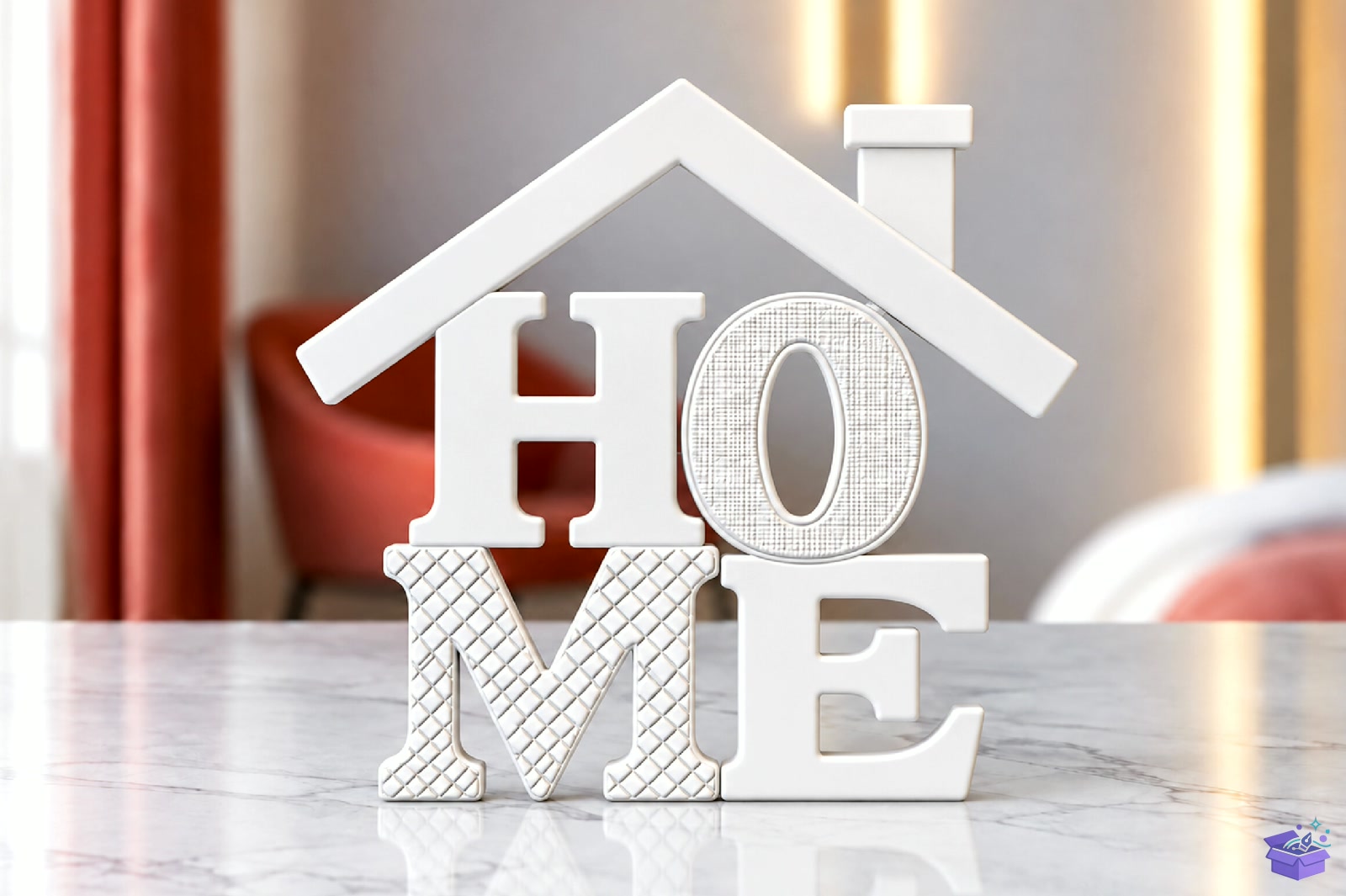 HOME Letter Sculpture STL 3D Baskı - 3D Baskı ve Model Dosyası (STL, OBJ, 3MF) - detaylı önizleme 6